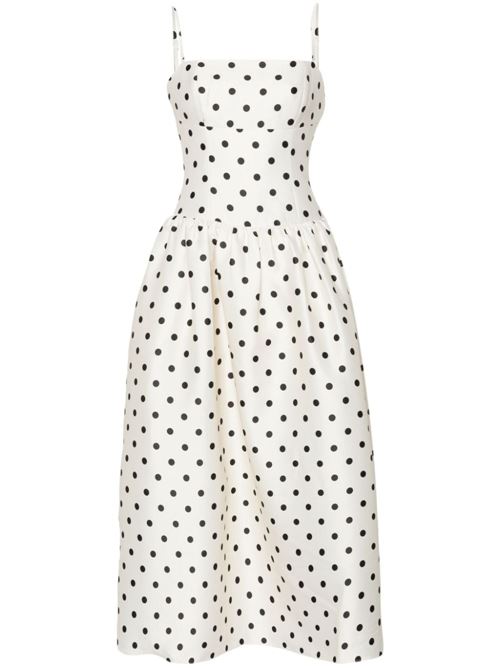 Polka Dot Print Midi Dress SELF PORTRAIT | AW24023MCCREAM